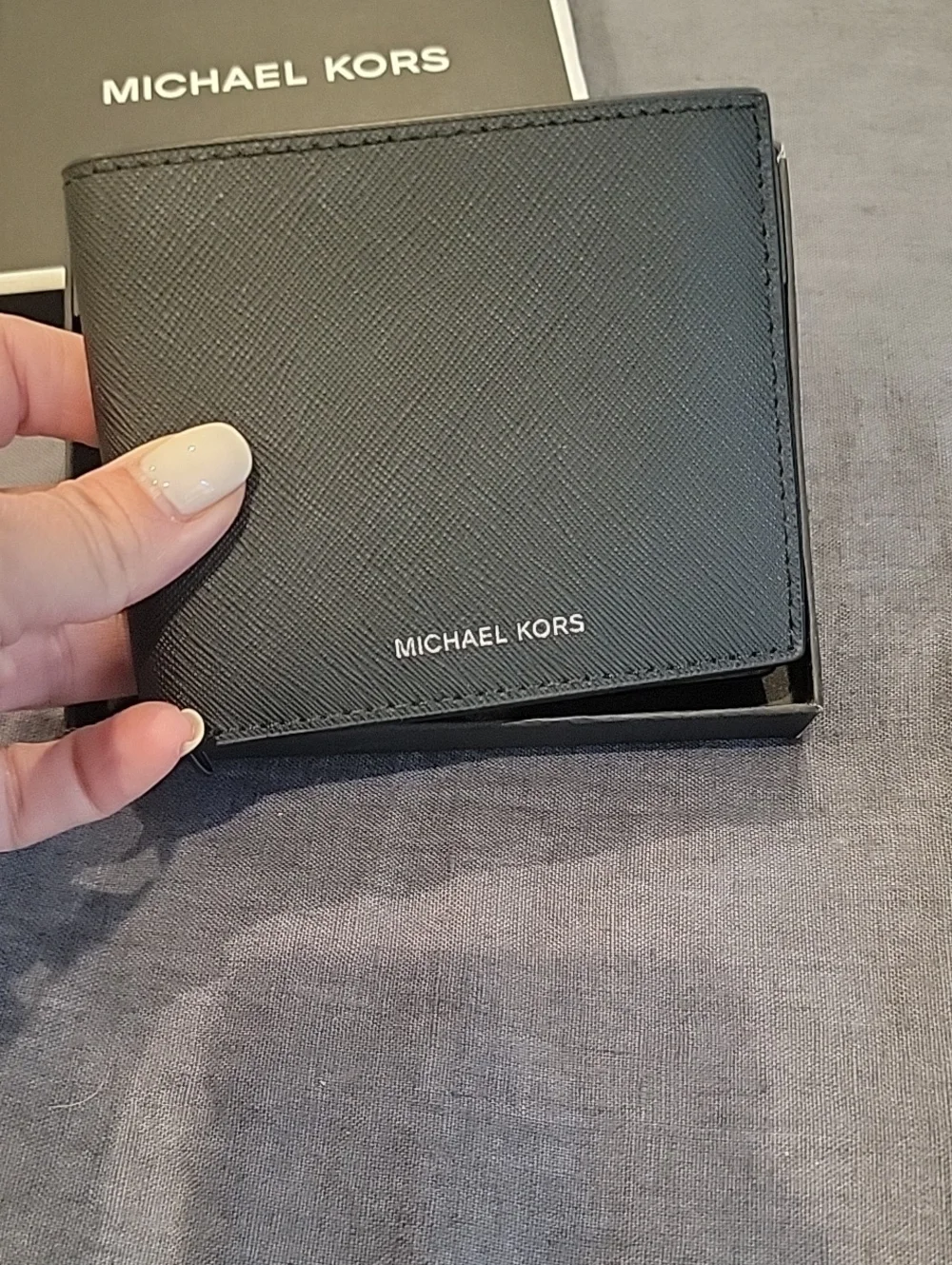 Michael Kors Mens Andy Slim Billfold Wallet In Black Leather NWT